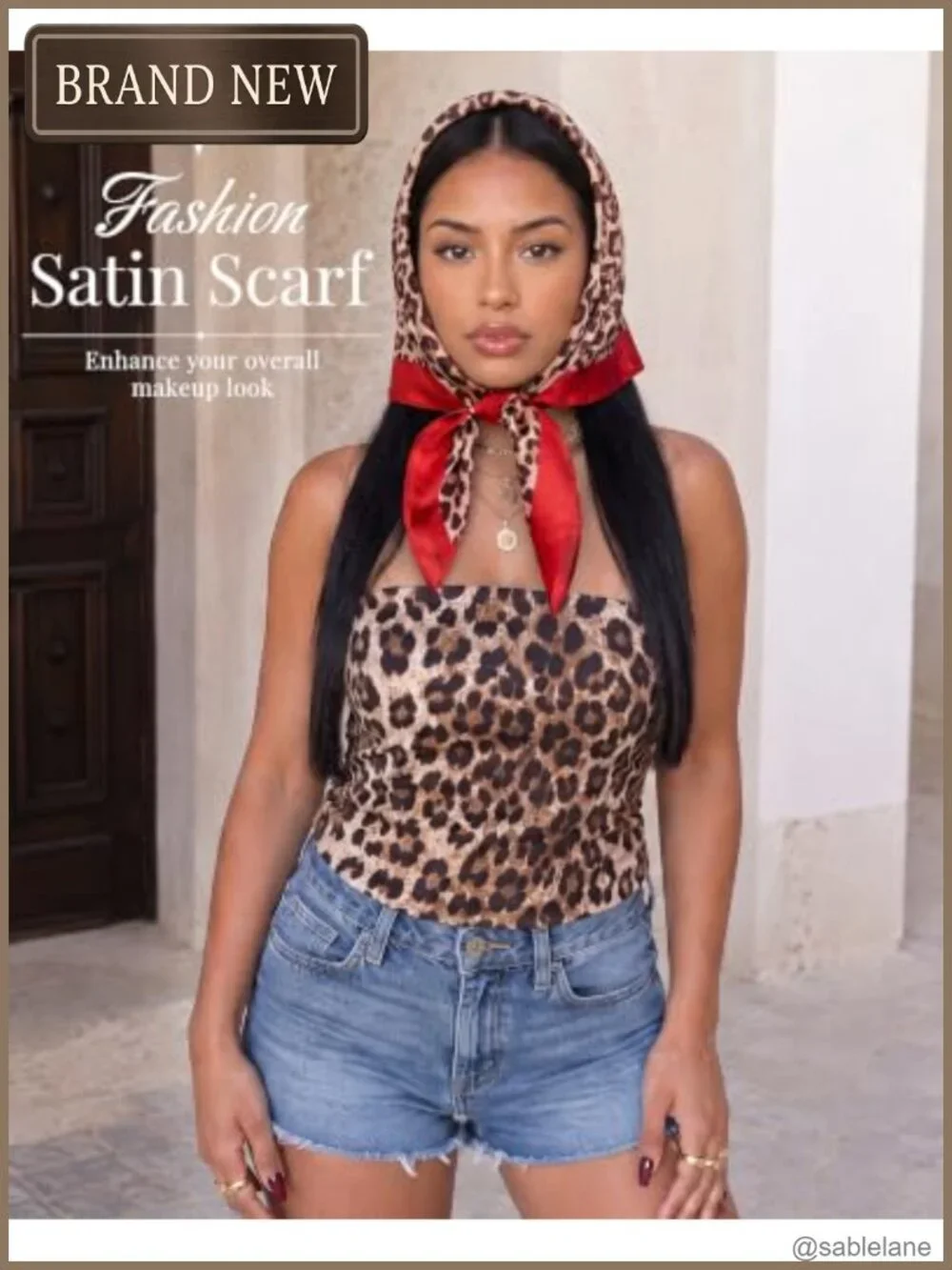 Satin Hair Scarf for Women, Silk Feeling Square Head Scarf, Neck Kerchief